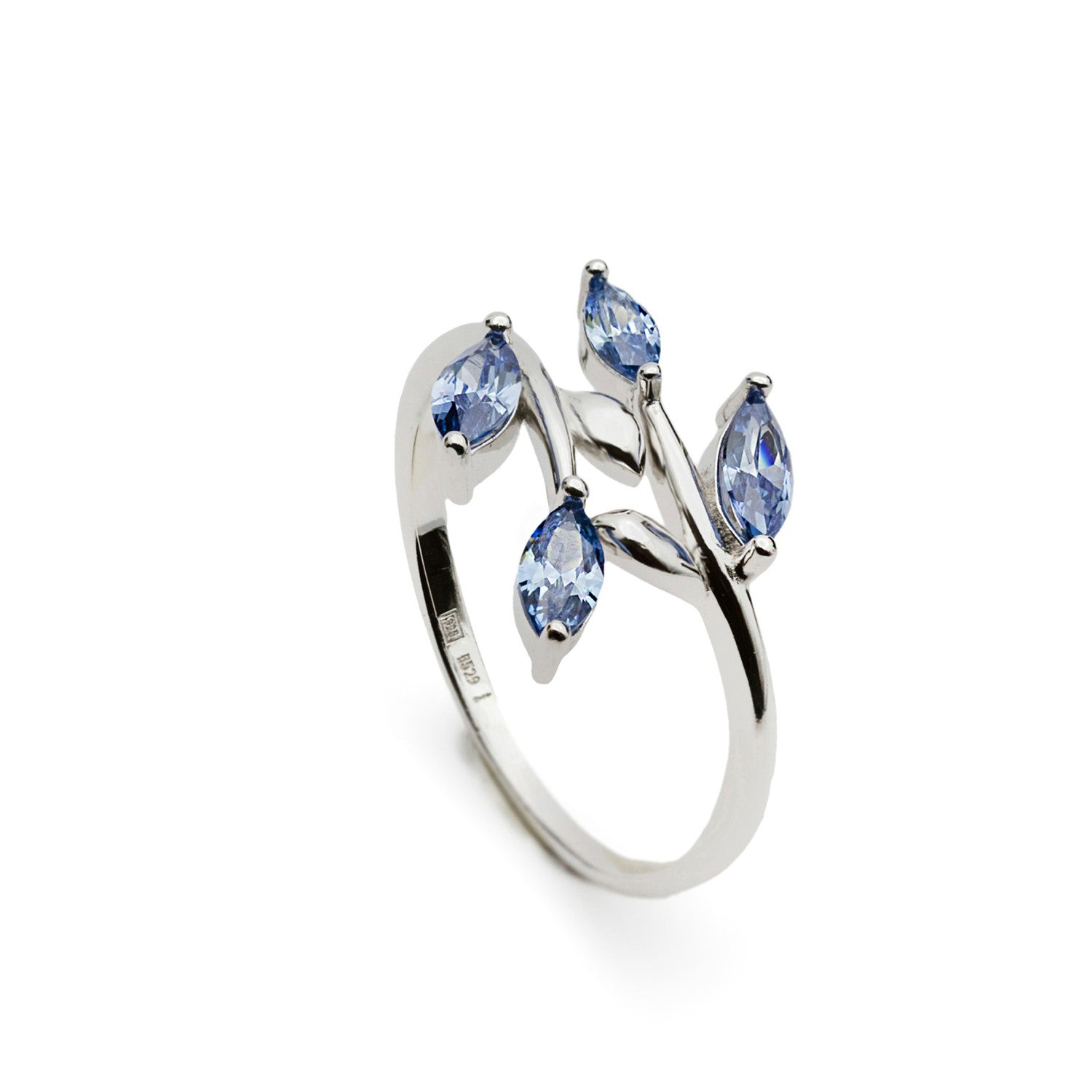 Anillos con piedras diseño garden tono azul-LINEARGENT