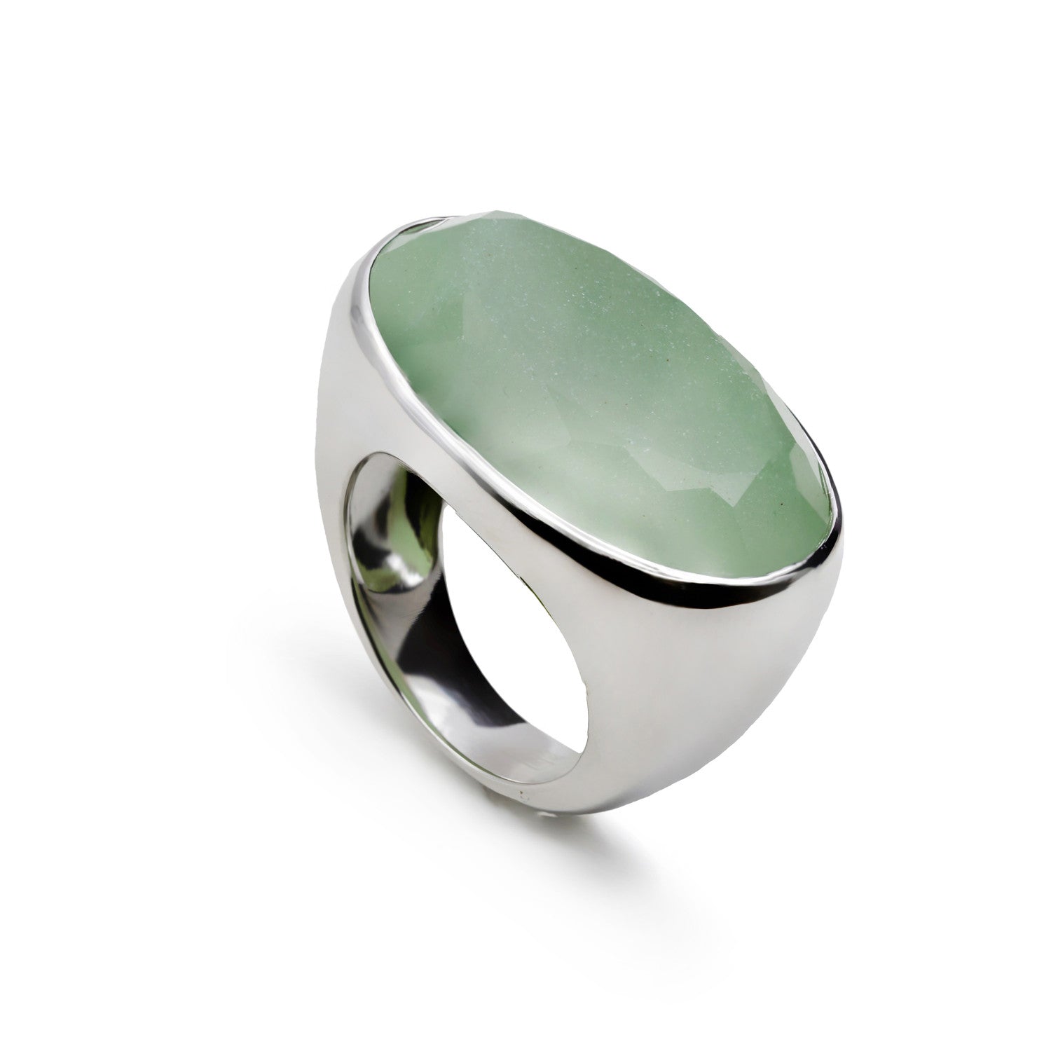 Anillos con piedras diseño sofisticado en tono verde-LINEARGENT