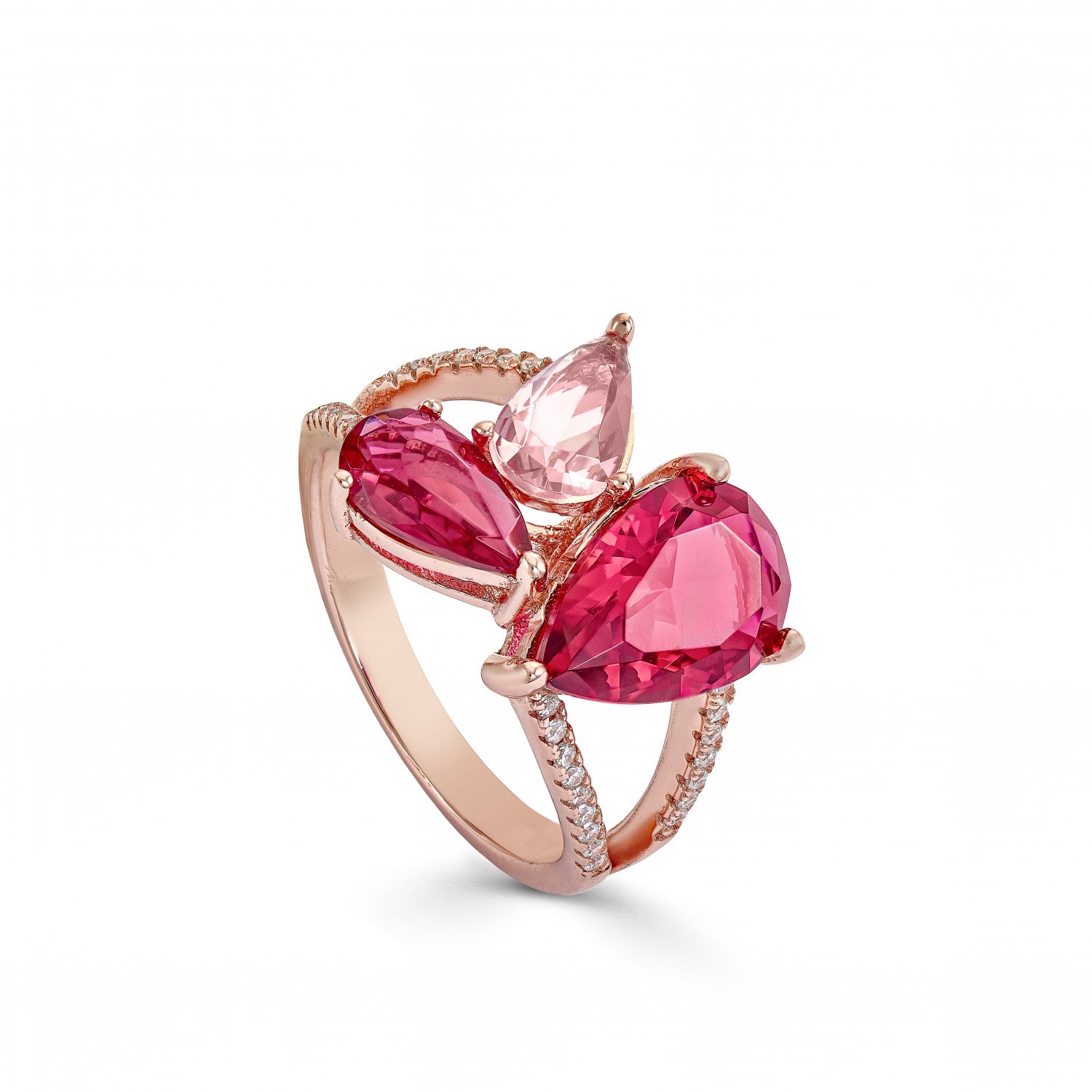 Anillos con piedras en tonos rosados y rojizos-LINEARGENT