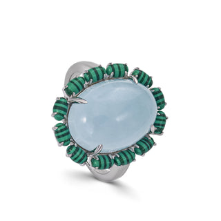 Anillos con piedras naturales diseño de flor