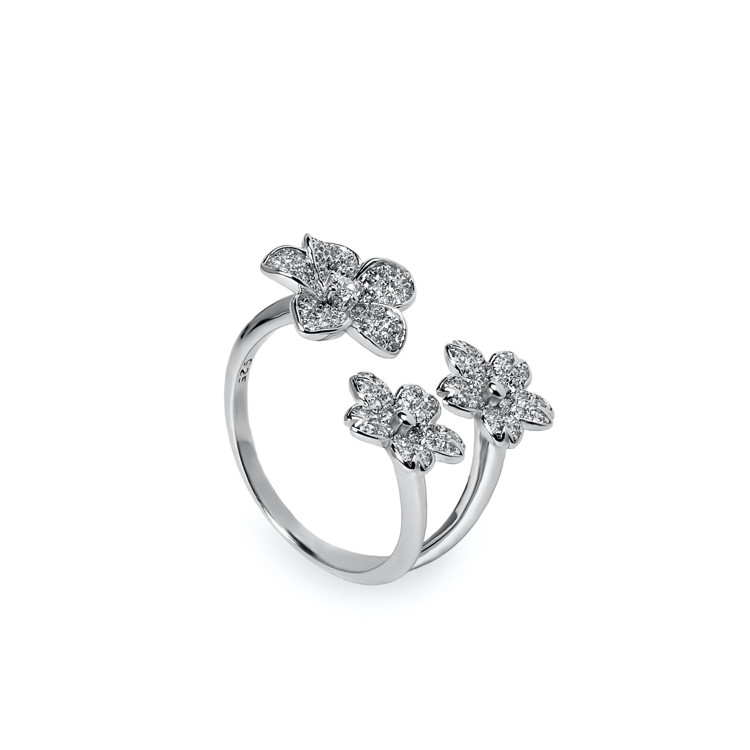 Anillos de diseño con inspiración floral abierto-LINEARGENT