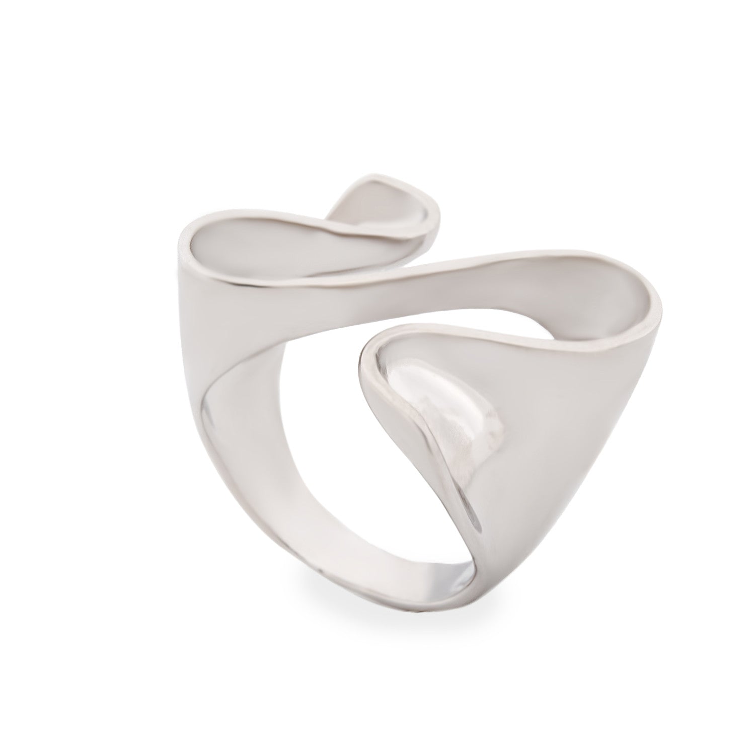 Anillos de diseño de forma fluida y ondulada-LINEARGENT