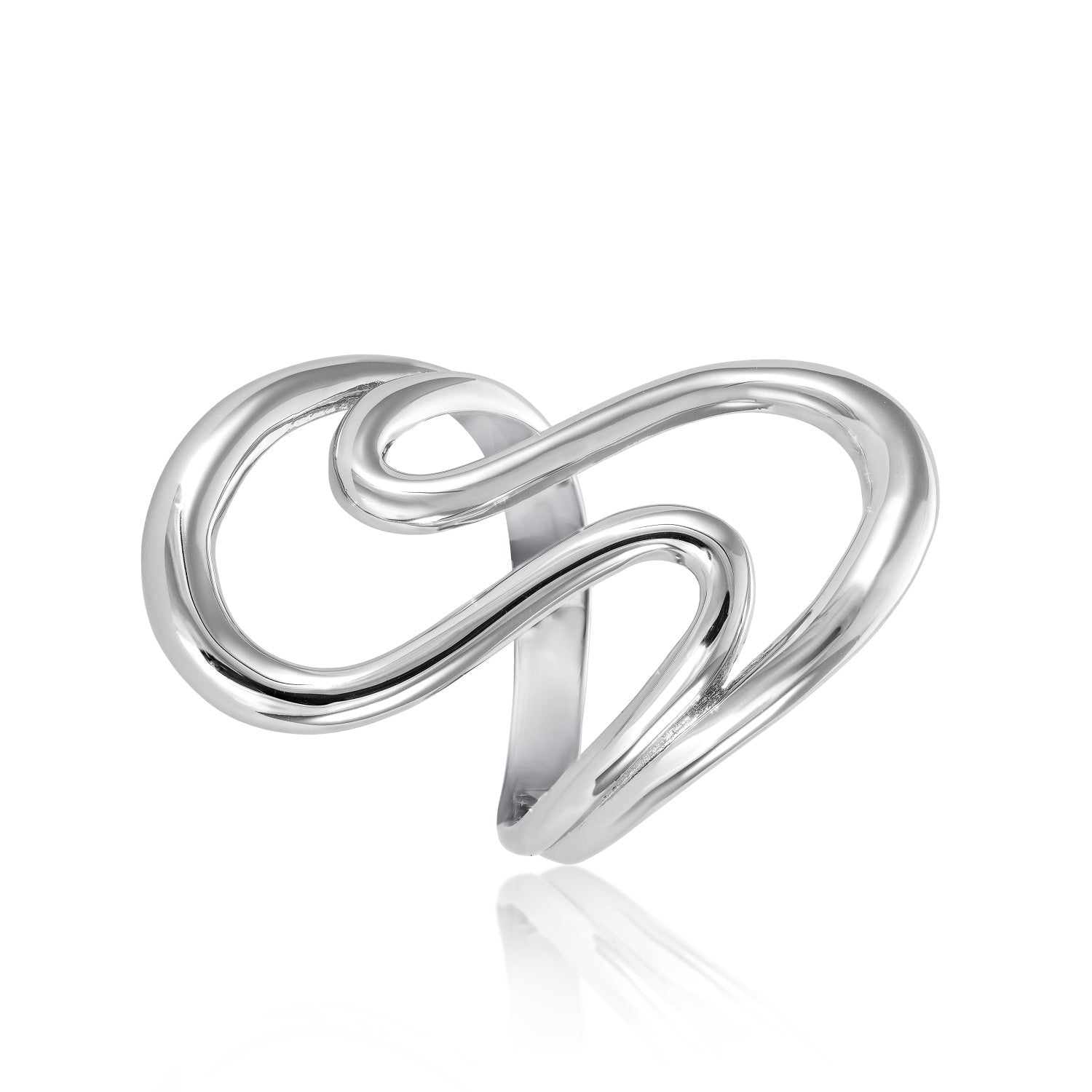 Anillos de diseño de plata estilo líquido y curvado-LINEARGENT