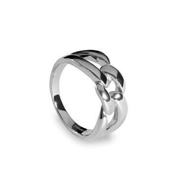 Anillos de diseño forma de eslabones de plata