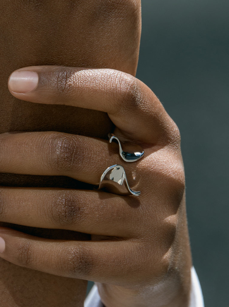 Anillos de diseño irregular y ajustable-LINEARGENT