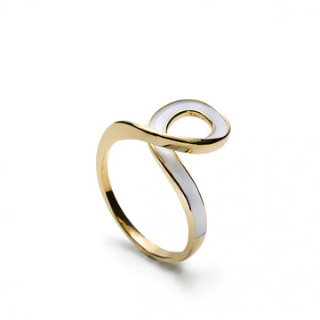 Anillos de diseño tirabuzón esmalte y baño de oro