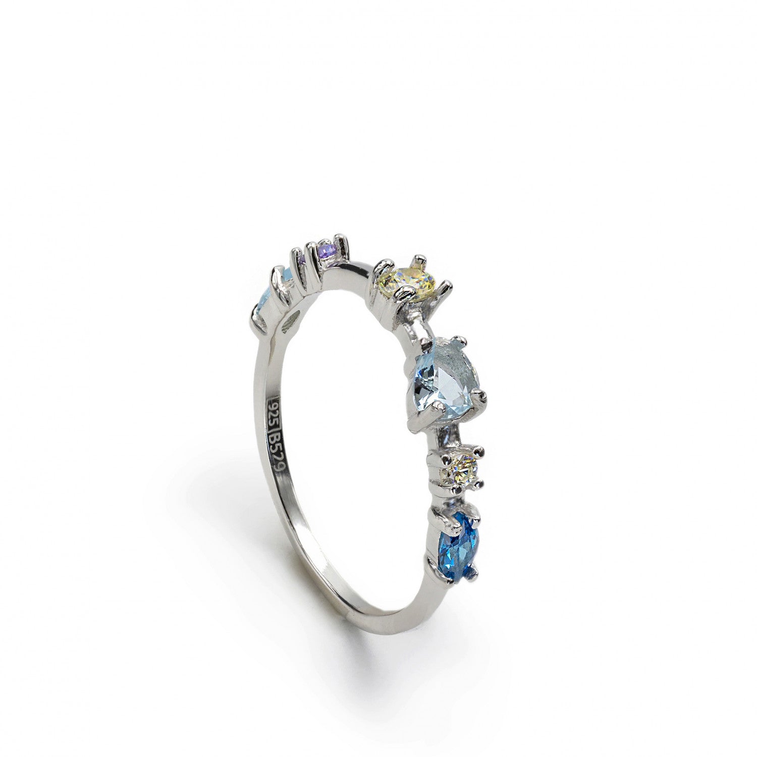 Anillos finos diseño de cuarzos adamantinos multi forma-LINEARGENT