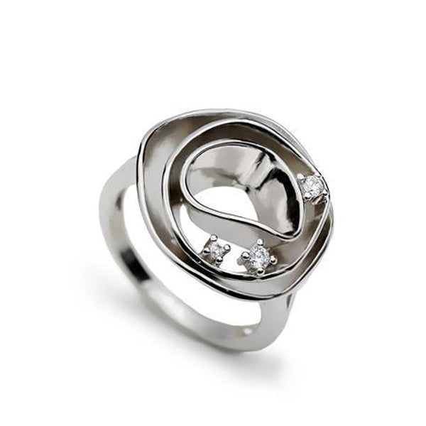 Anillos grandes de plata diseño moderno y ovalado