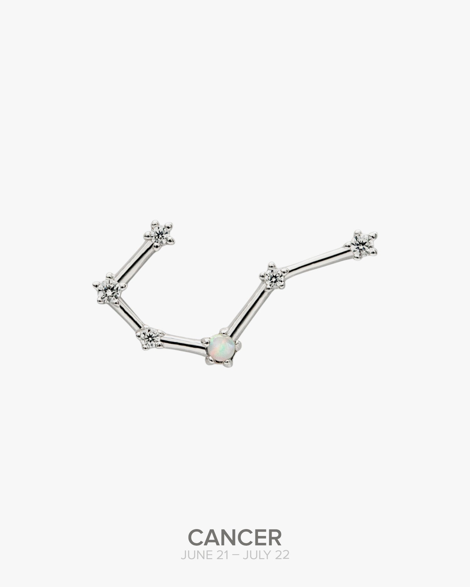 CANCER Constellation pendant in silver with natural opal