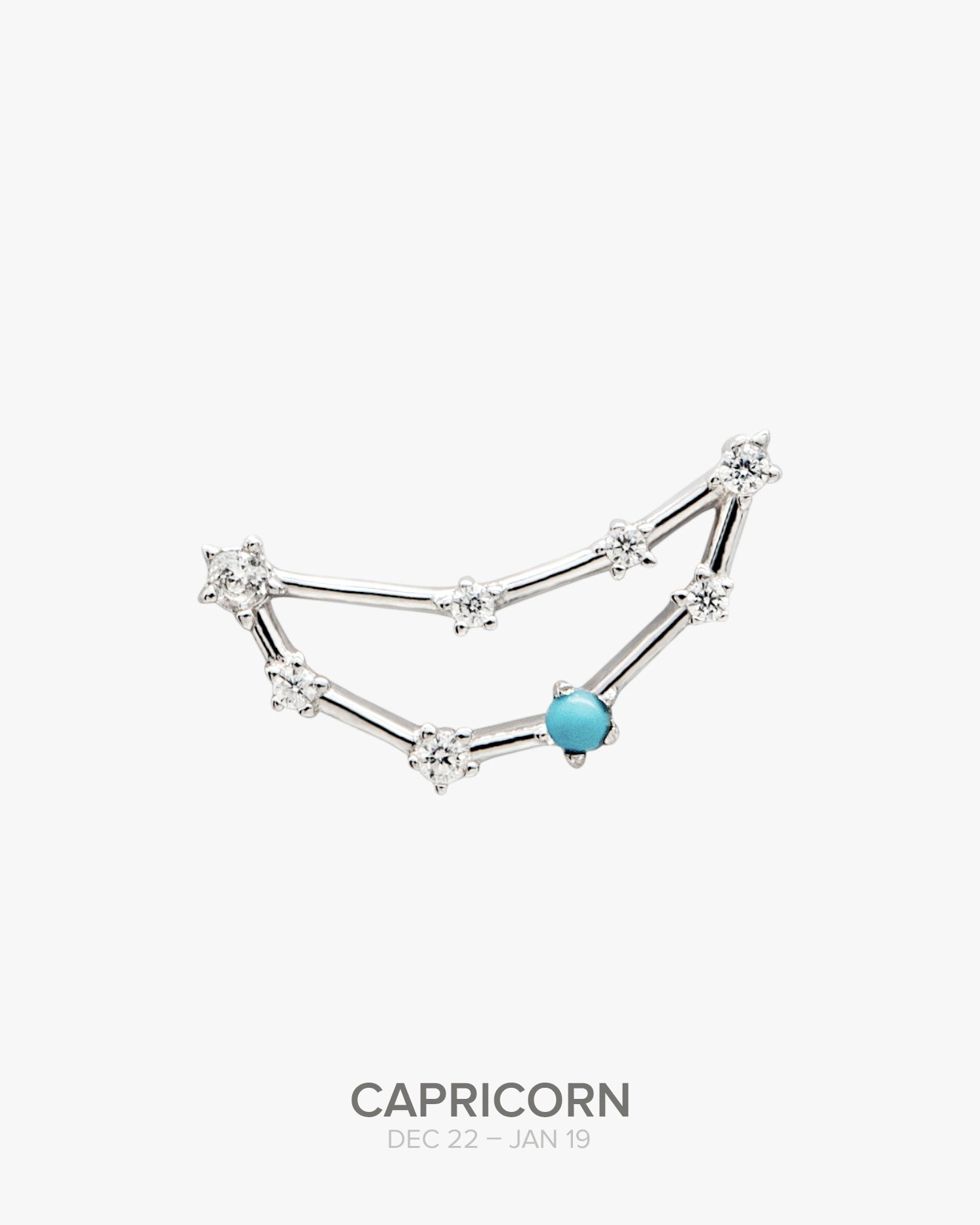 Capricorn Constellation pendant in silver with natural turquoise