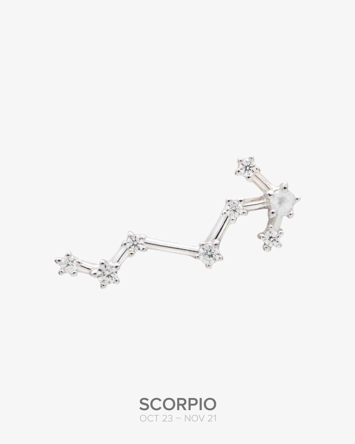Scorpio Constellation pendant in silver with natural chalcedony