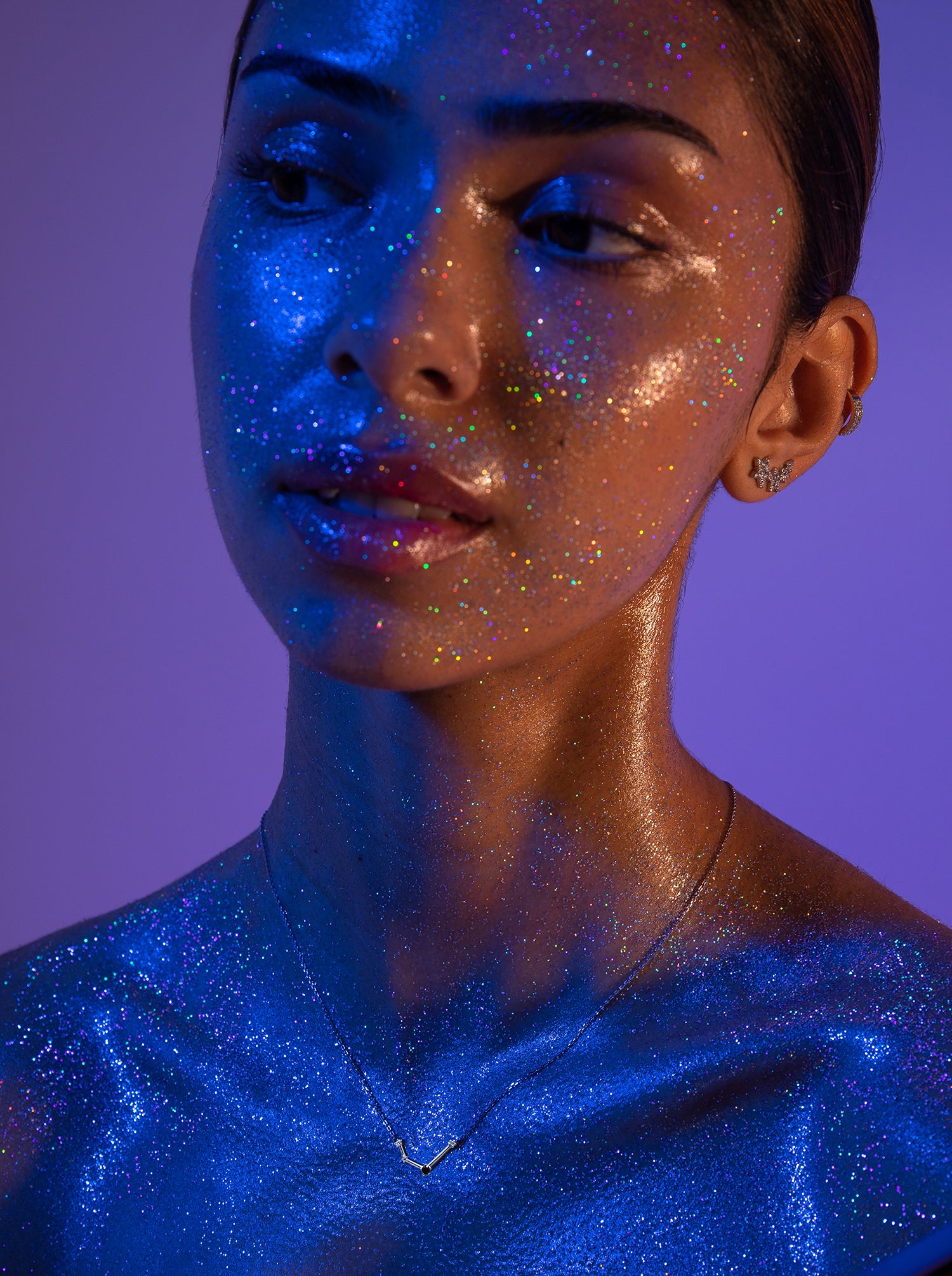 Colgante Constelación ACUARIO de plata con Granate natural-LINEARGENT