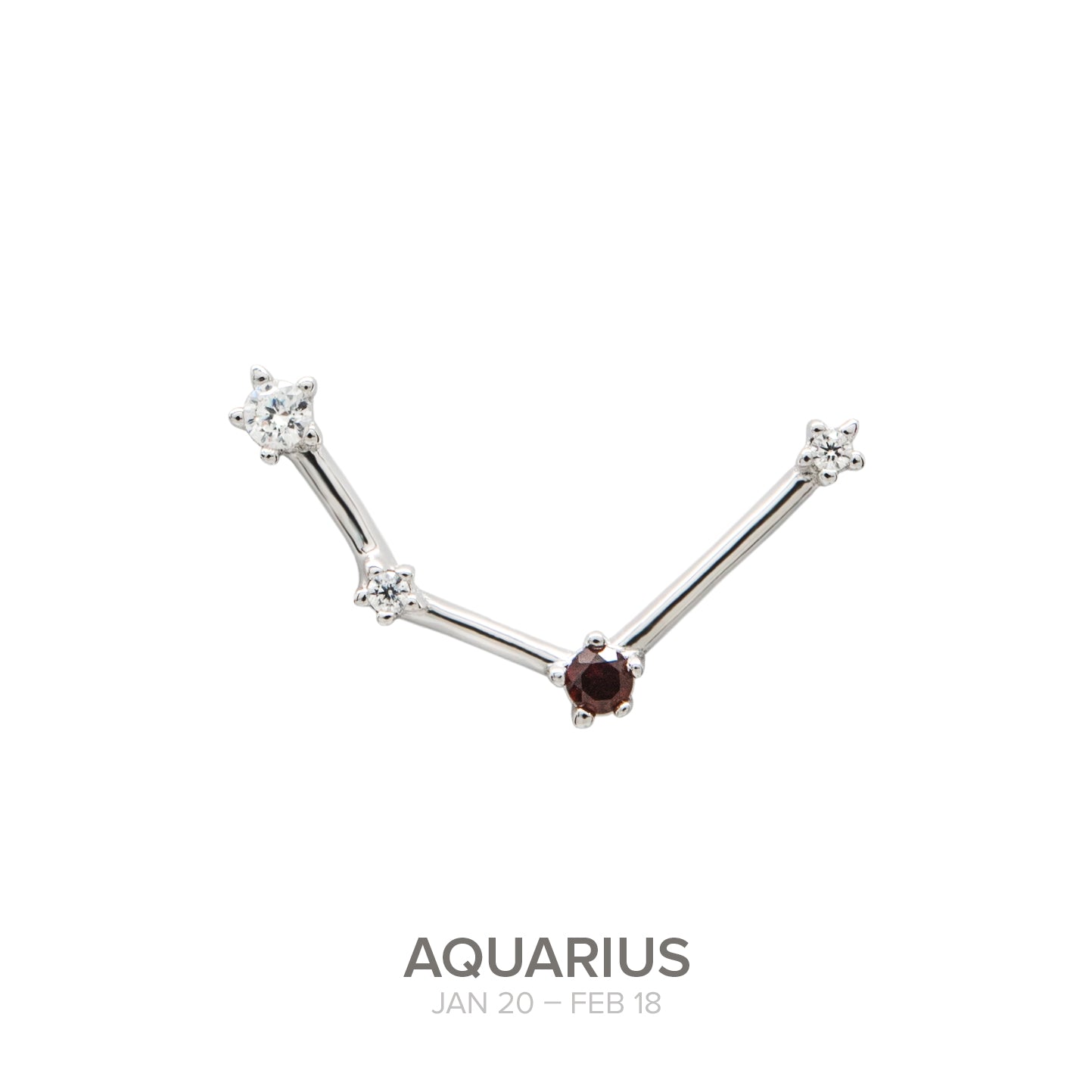 Colgante Constelación ACUARIO de plata con Granate natural-LINEARGENT