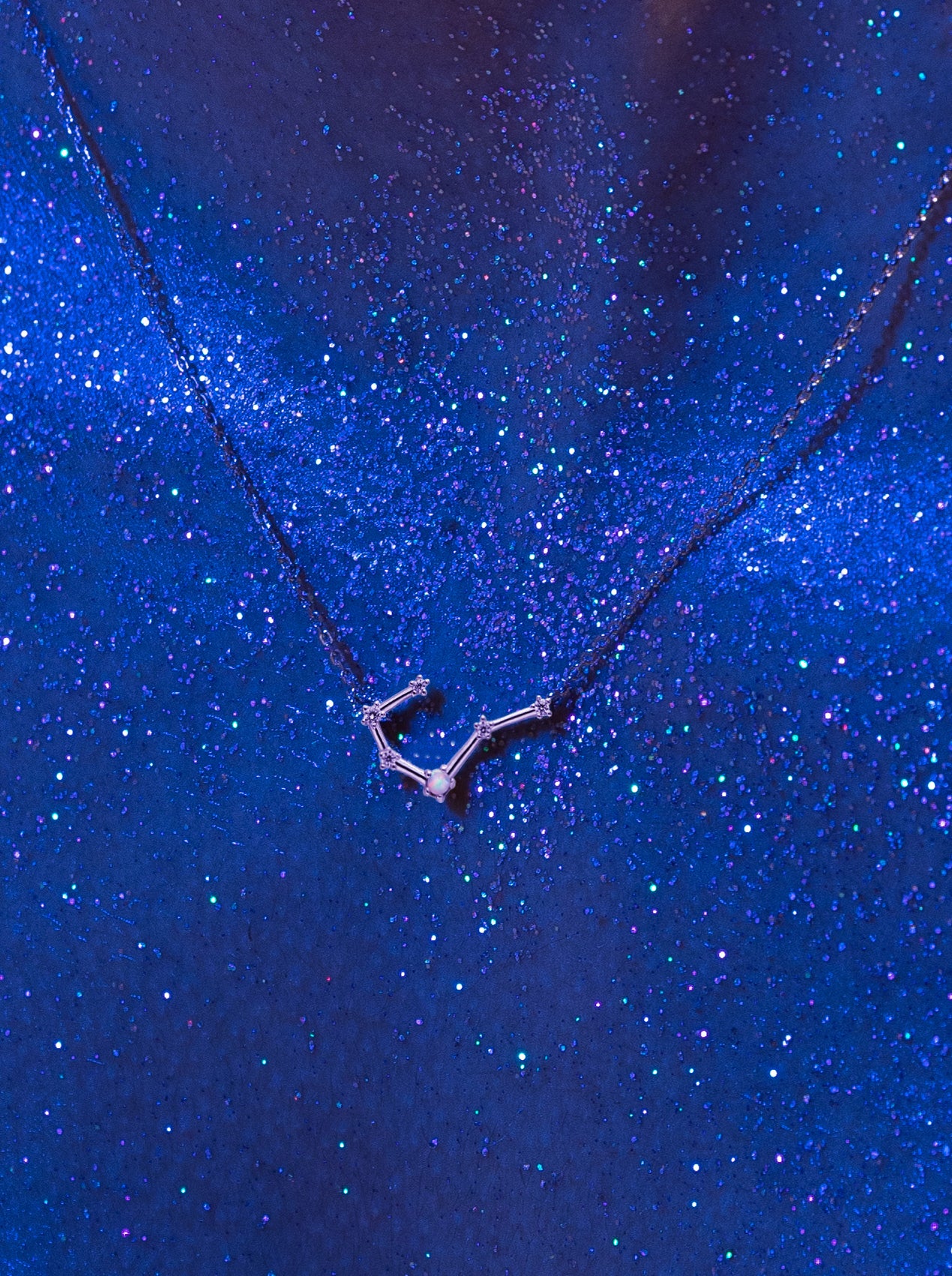 Colgante Constelación CÁNCER de plata con Ópalo natural-LINEARGENT