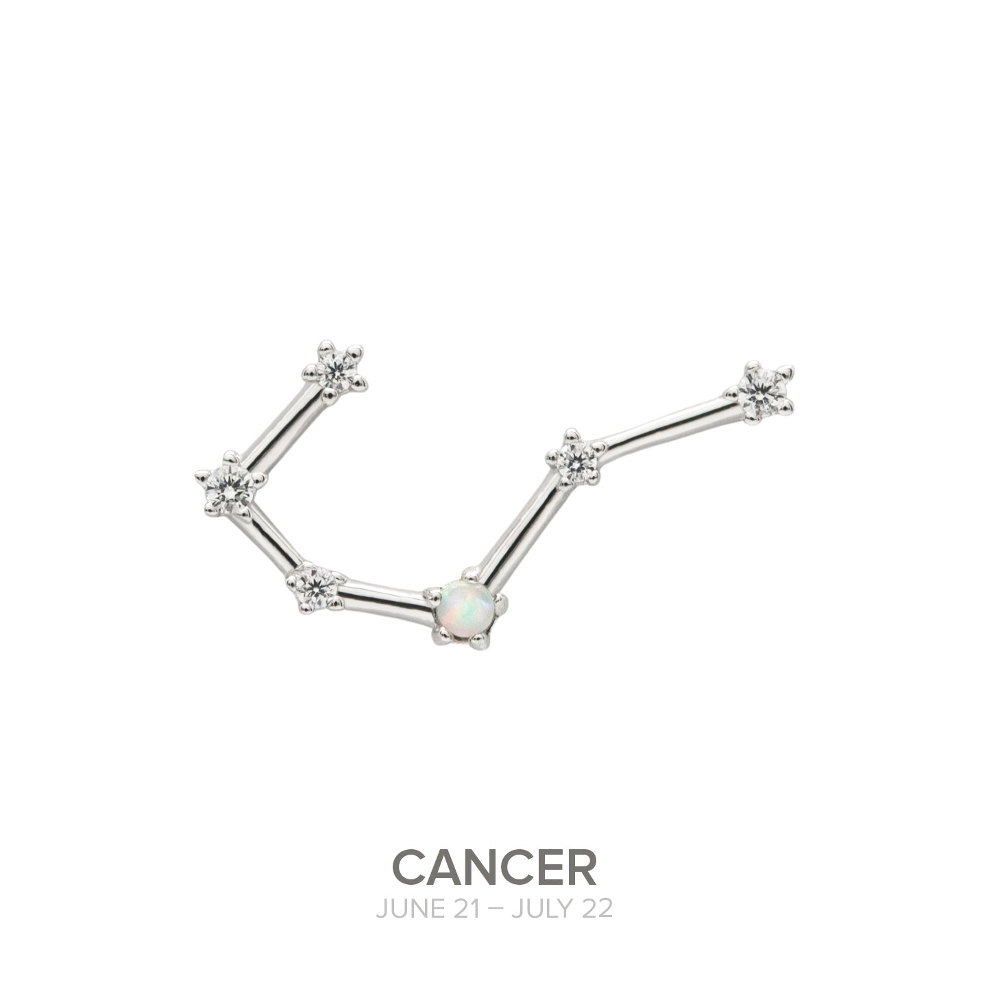 Colgante Constelación CÁNCER de plata con Ópalo natural-LINEARGENT