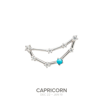 Colgante Constelación CAPRICORNIO de plata con Turquesa natural