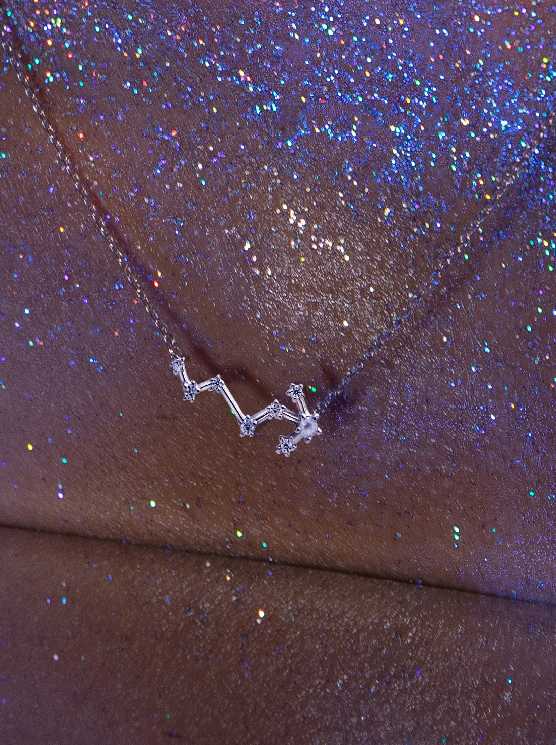 Colgante Constelación ESCORPIO de plata con Calcedonia natural-LINEARGENT