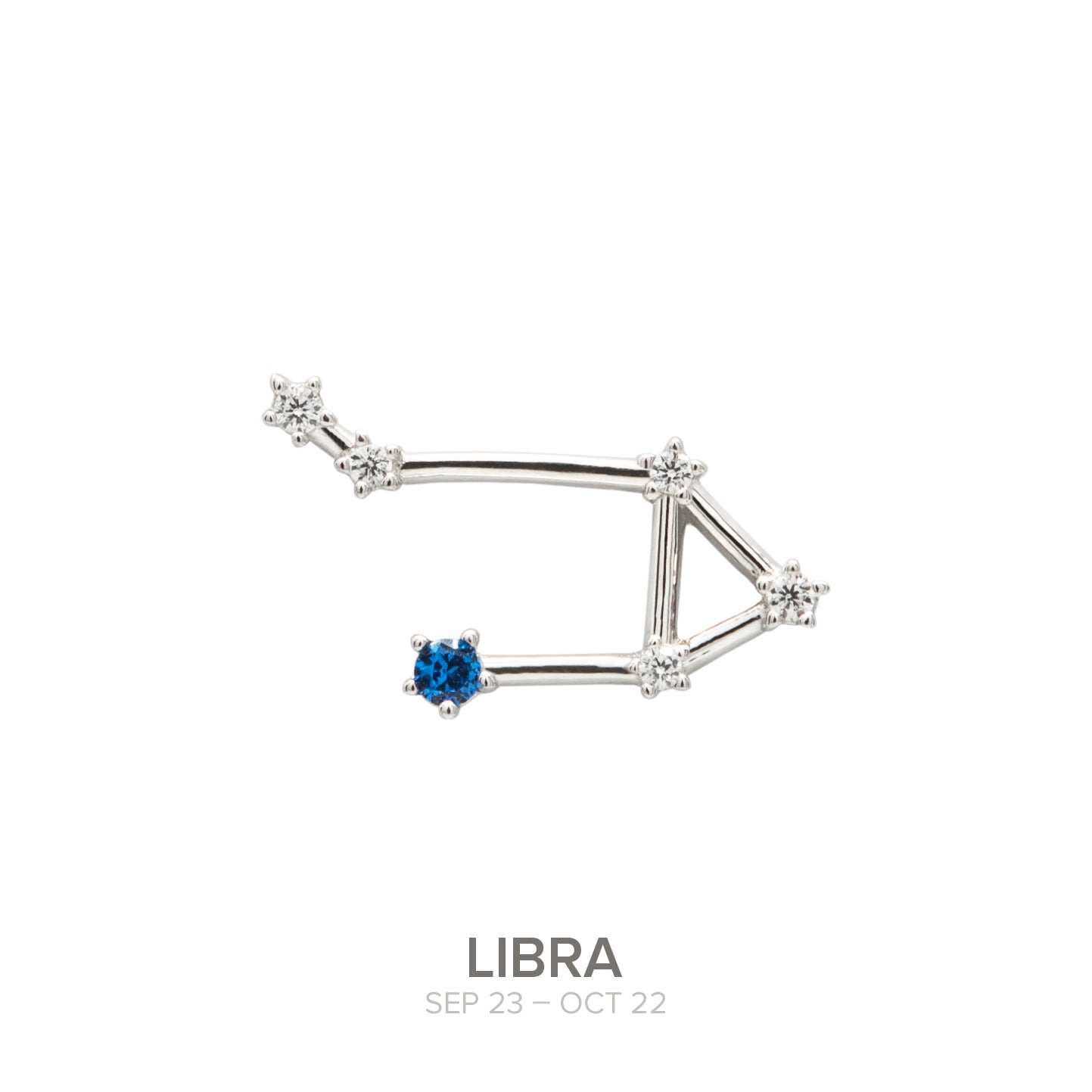 Colgante Constelación LIBRA de plata con Espinela Azul natural-LINEARGENT