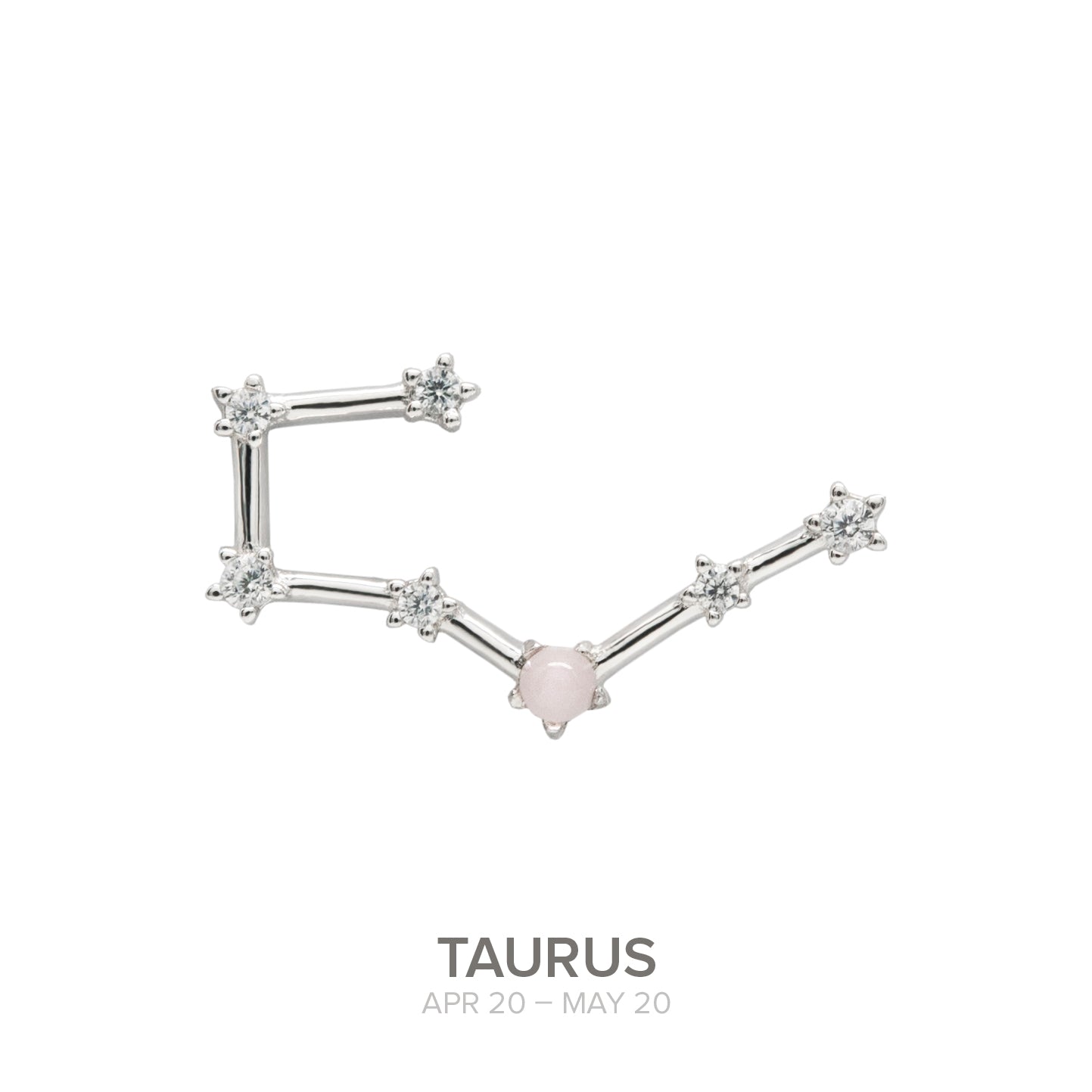 Colgante Constelación TAURO de plata con Cuarzo Rosa natural-LINEARGENT