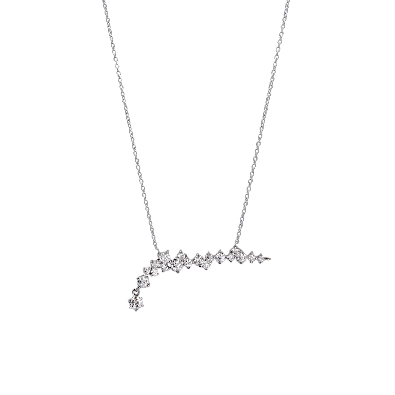 Colgante brillante de plata estilo novia diseño cascada-LINEARGENT