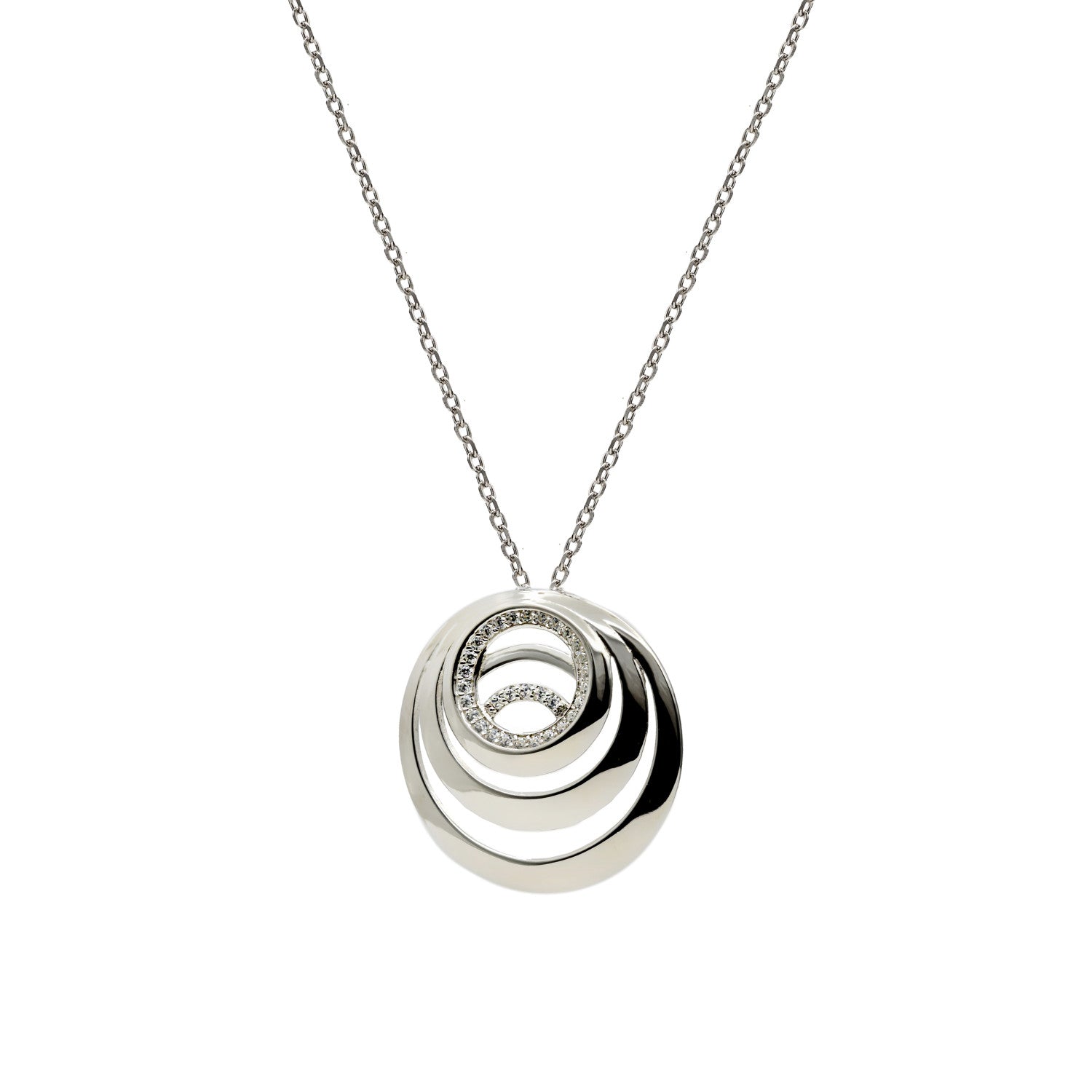 Colgante brillante estilo caracola con circonitas-LINEARGENT