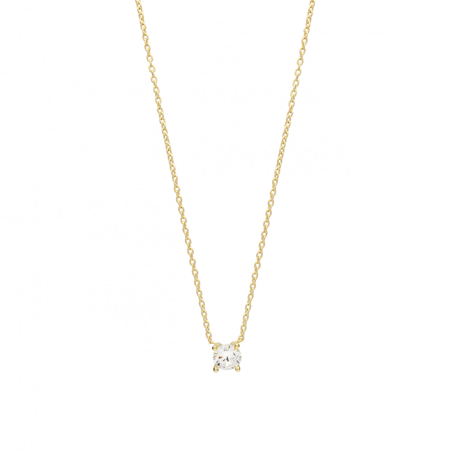 Colgantes pequeños con circonitas bañados en oro-LINEARGENT