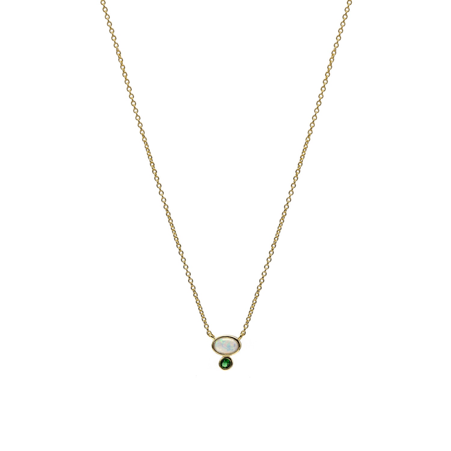 Colgantes pequeños de plata diseño ópalo y aventurina-LINEARGENT