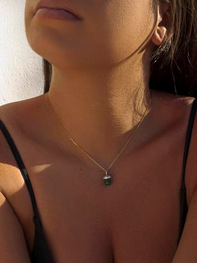 Colgantes plata originales con motivo de chupete malaquita y esmalte azul