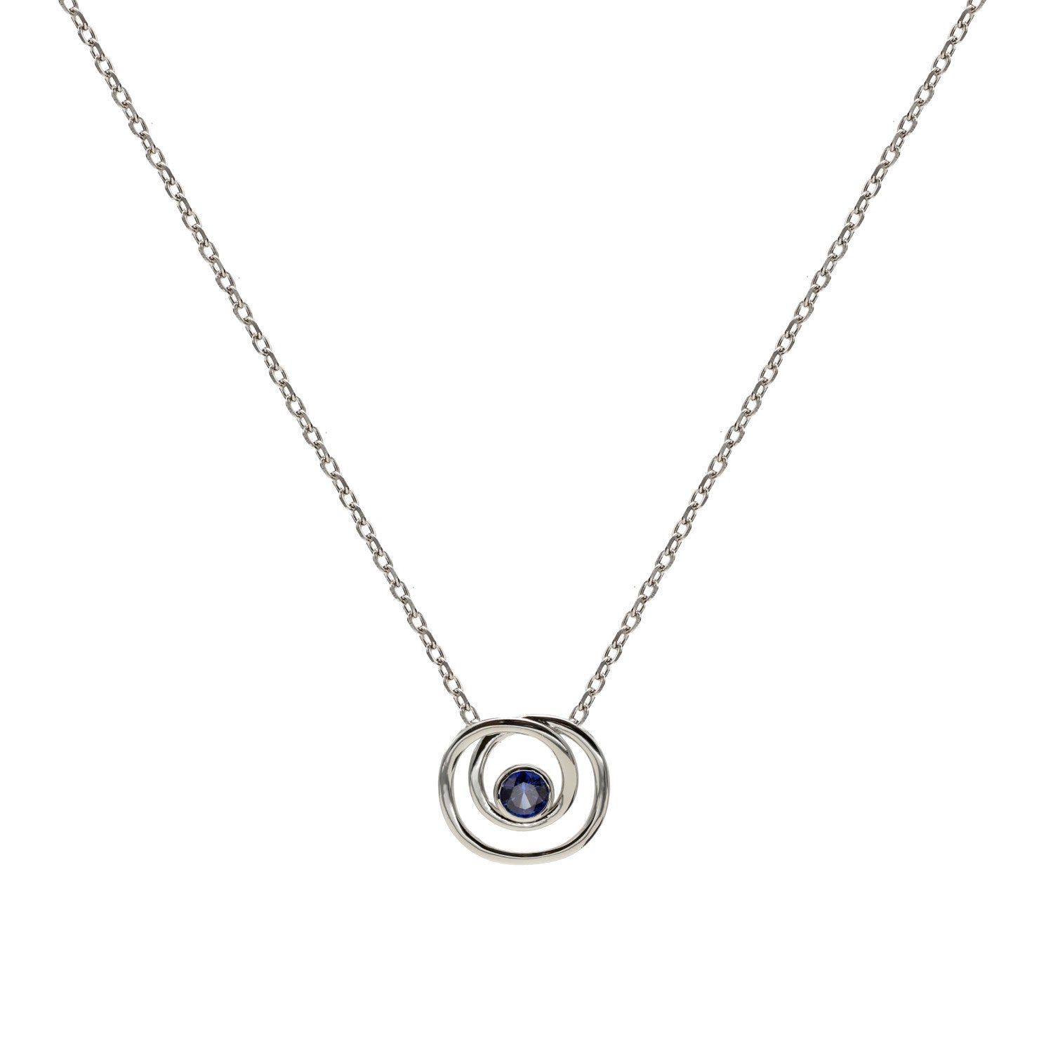 Colgantes plata originales estilo espiral con circonita zafiro-LINEARGENT