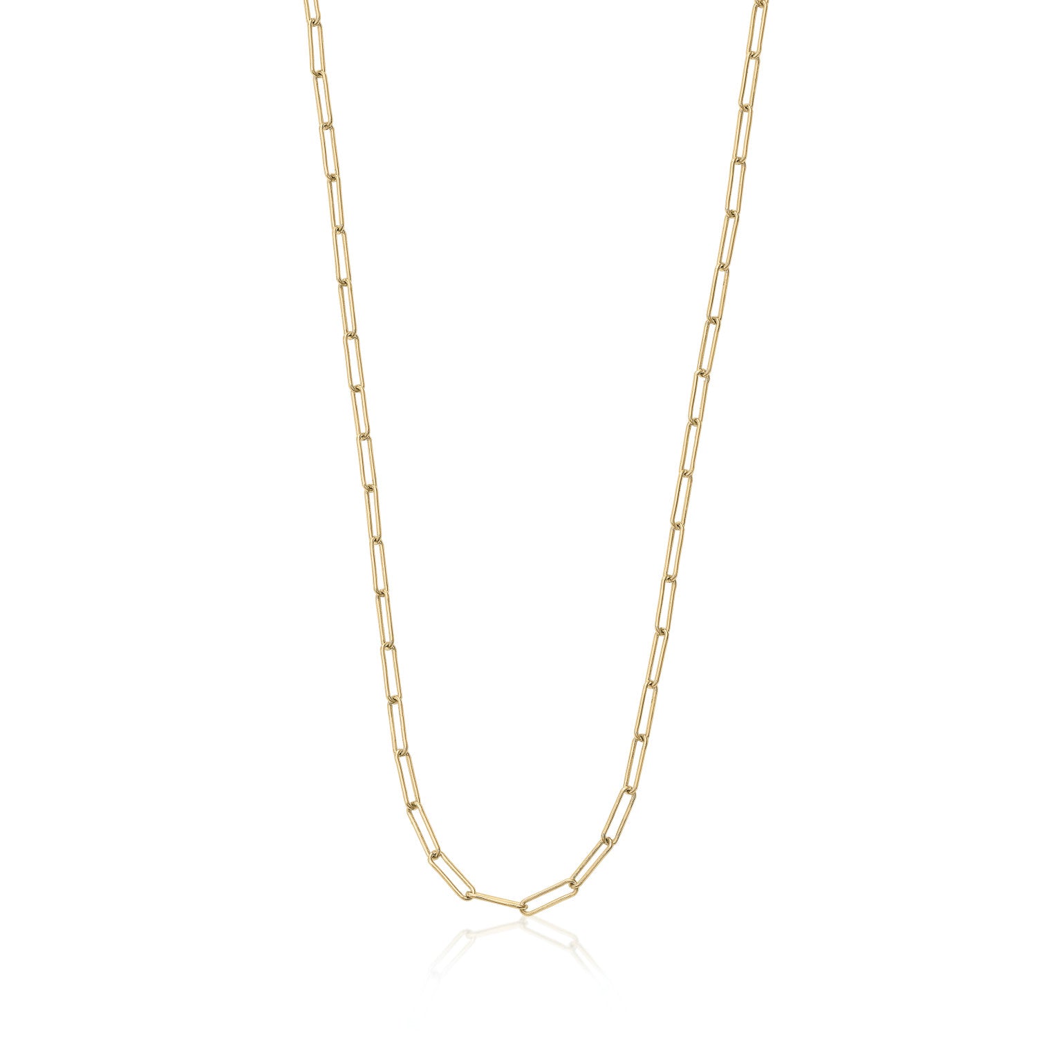 Collar cadena diseño de eslabones alargados en dorado-LINEARGENT