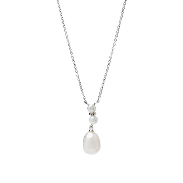 Collar con perla de plata estilo minimal y elegante-LINEARGENT