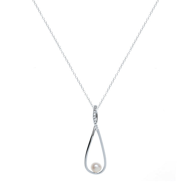 Collar con perla diseño moderno-LINEARGENT