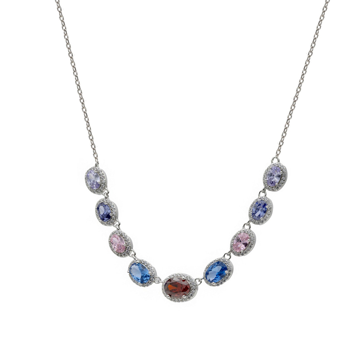 Collar con piedras de colores tonos vibrantes-LINEARGENT