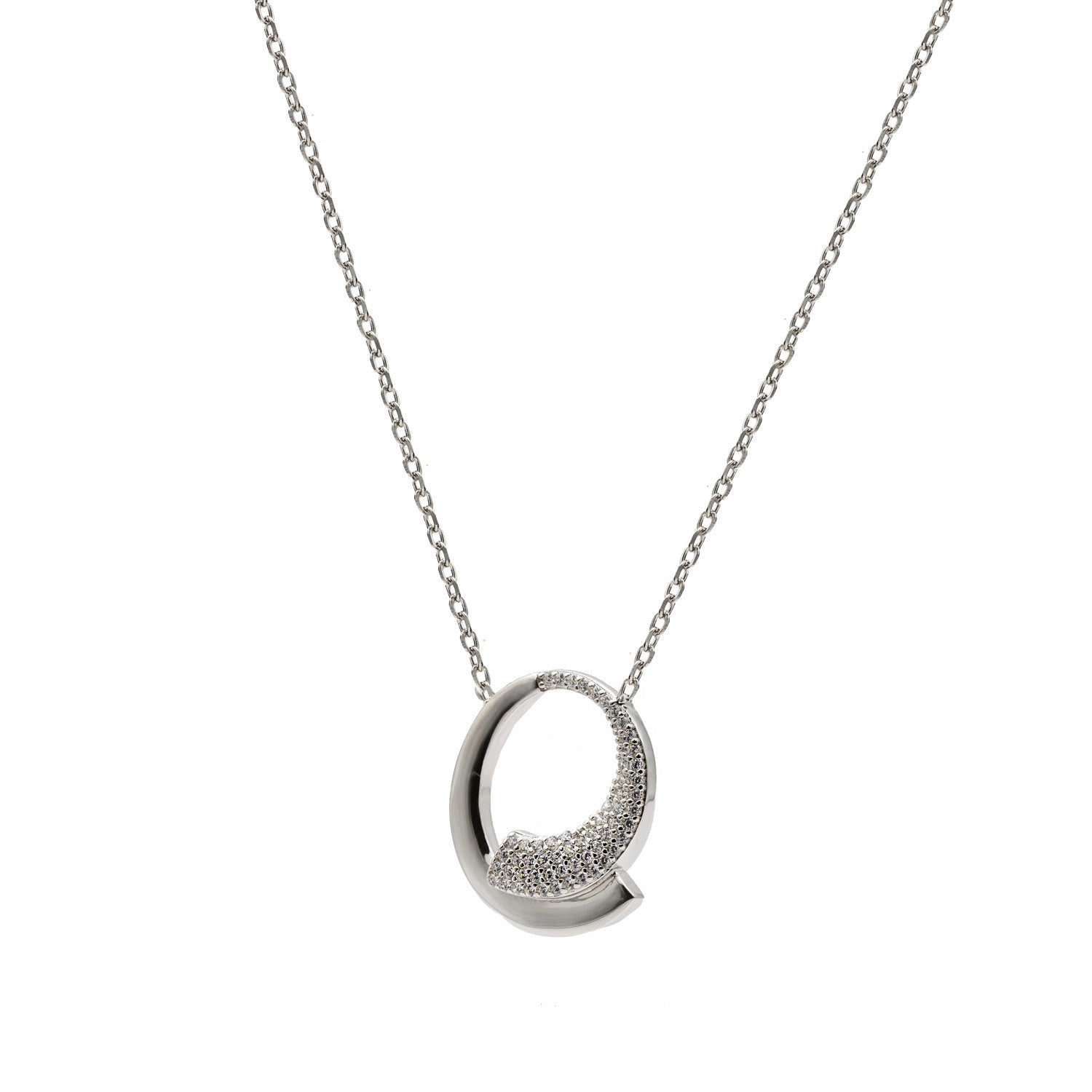 Collar de plata con circonitas diseño circular