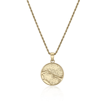 Collar medalla de plata inspirado en la creación de adán