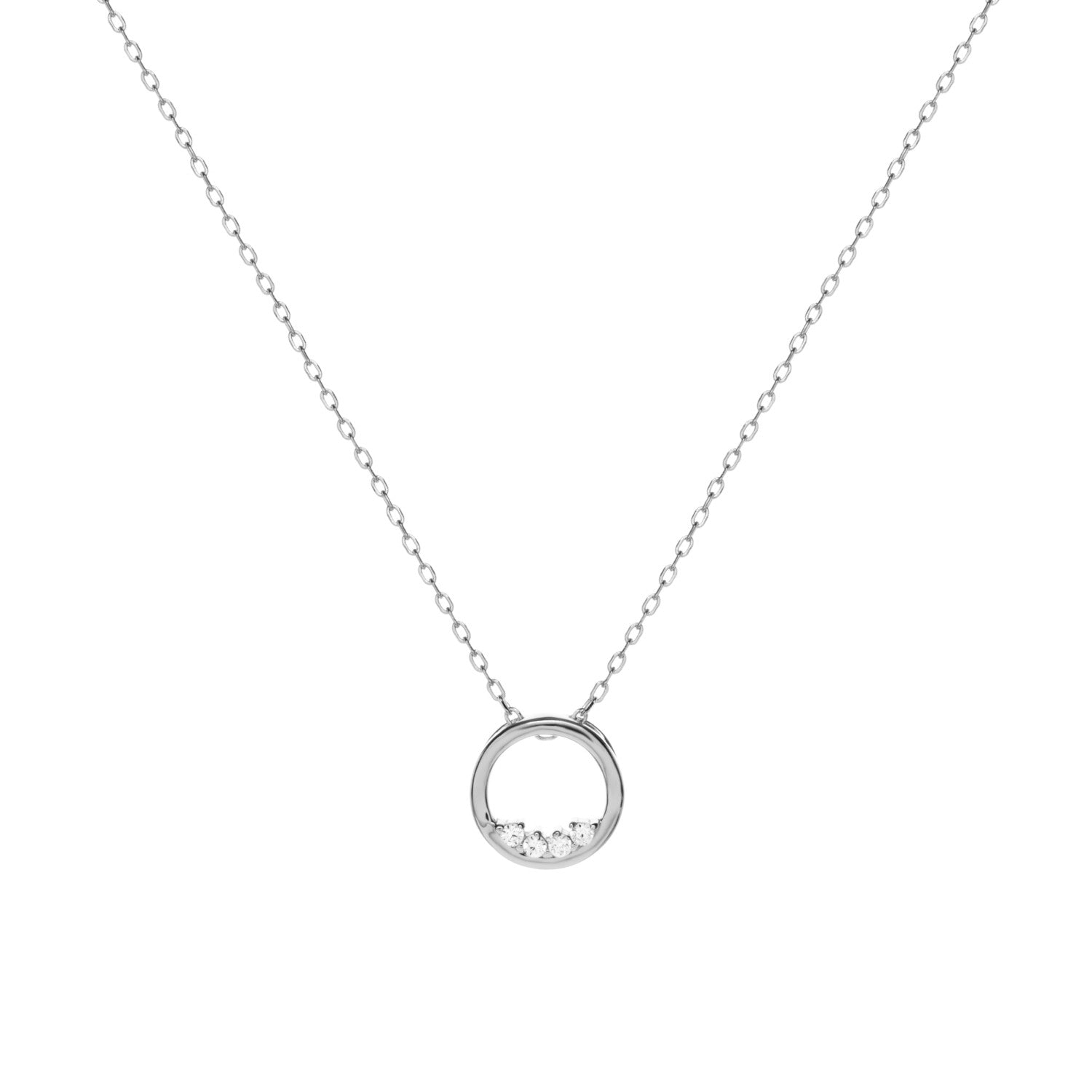 necklace small circle with mini zirconias