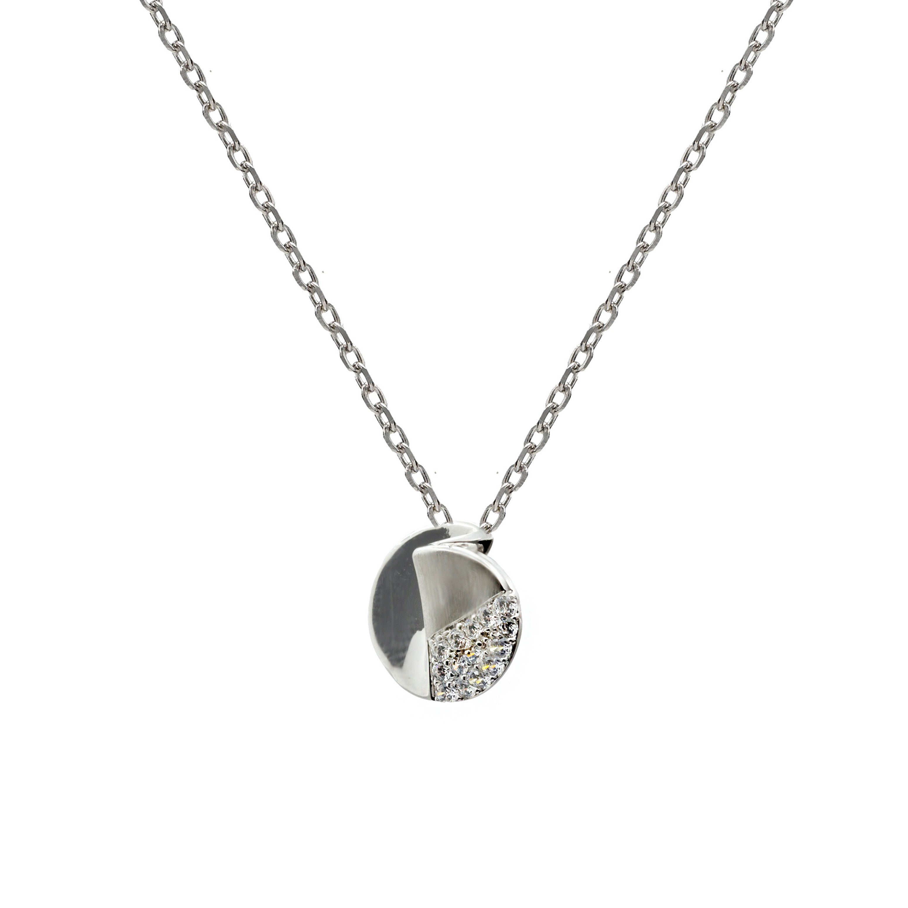 petit collier argent avec volume et zircons