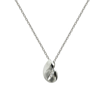 Collar pequeño de plata forma gota con circonitas