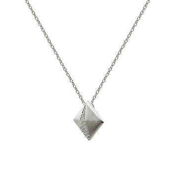 Collar pequeño de plata forma romboide con circonitas