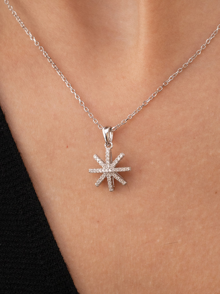 Collar pequeño en forma estrella con circonitas-LINEARGENT