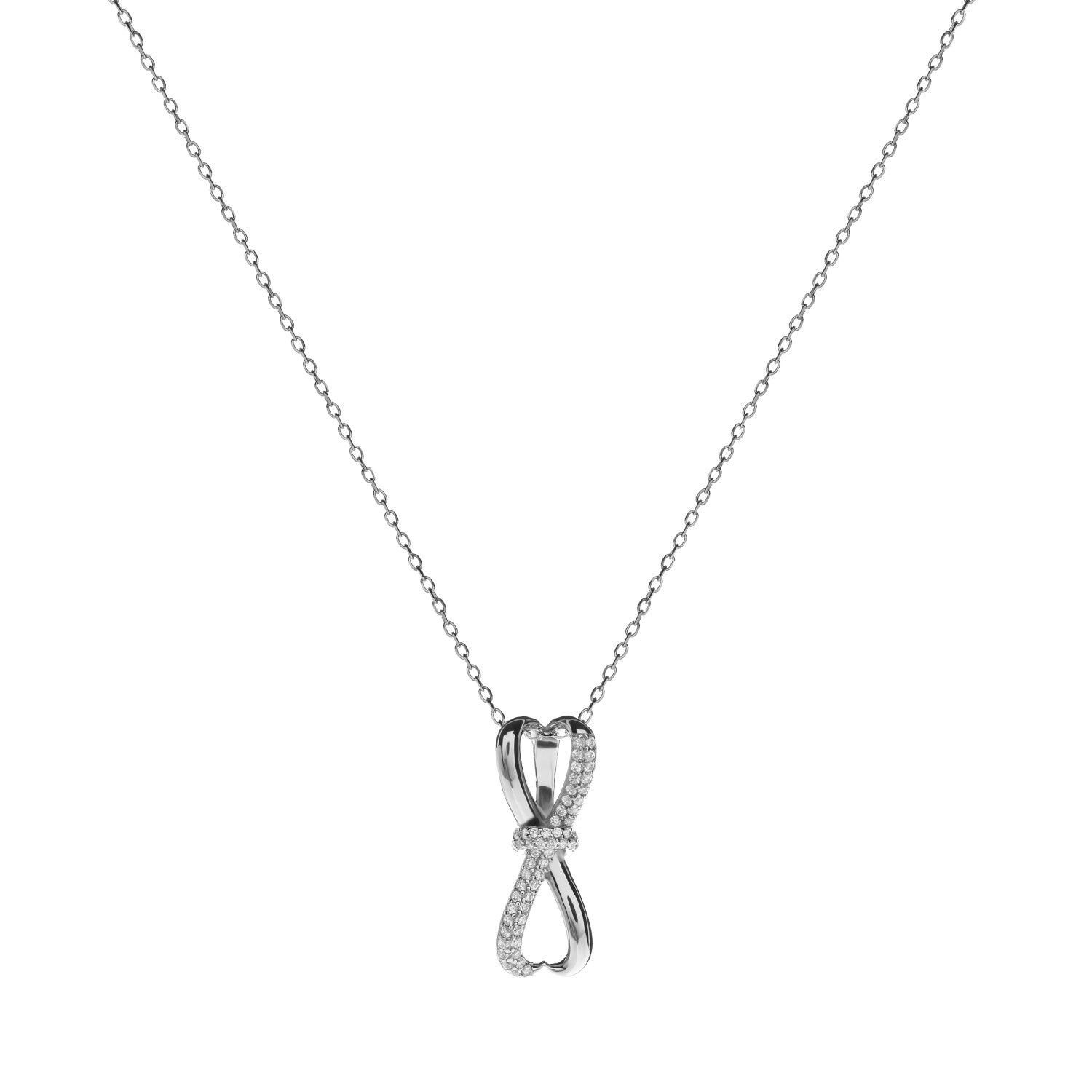 Collares con colgantes diseño doble carril con circonitas-LINEARGENT