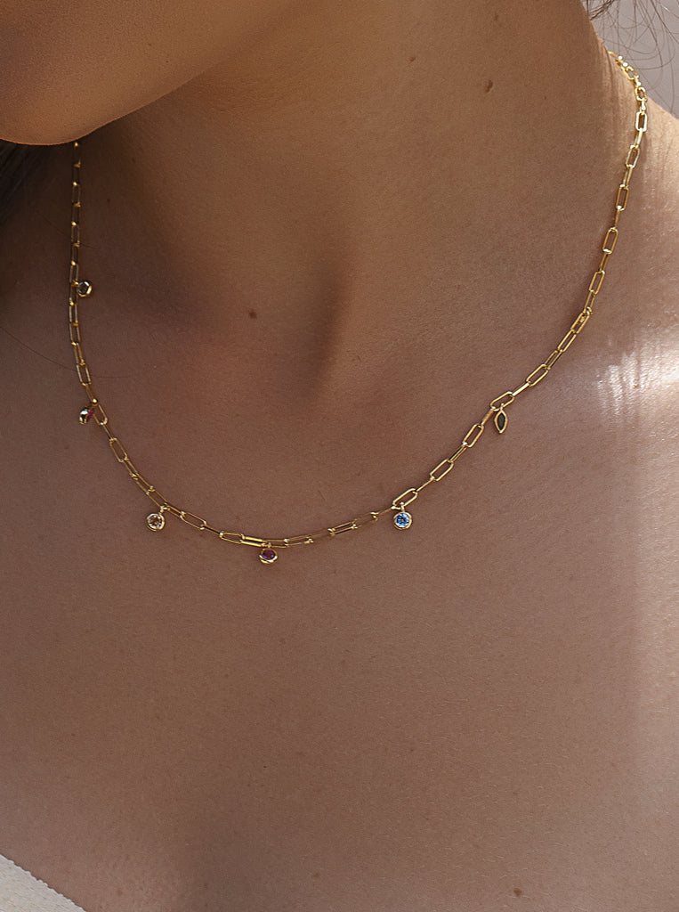 Collares con mini colgantes diseño colorido y elegante-LINEARGENT