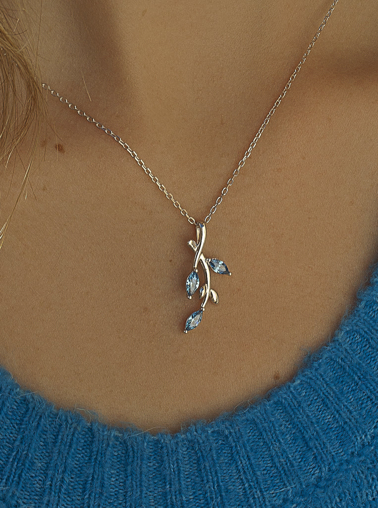 Collares con piedras diseño garden tono azul-LINEARGENT