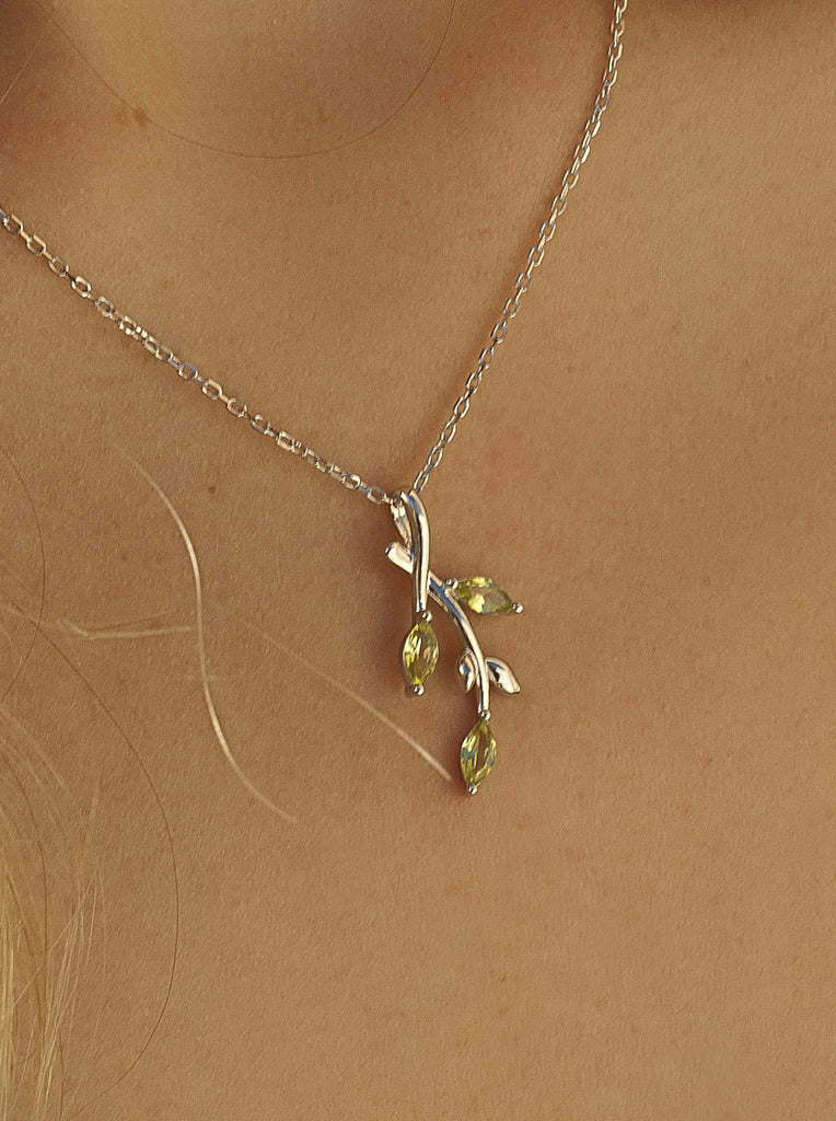 Collares con piedras diseño garden tono verde-LINEARGENT