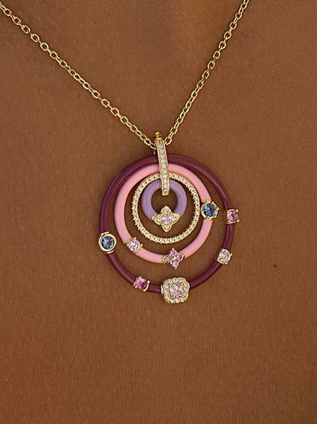 Collares con piedras formados por círculos de esmalte-LINEARGENT