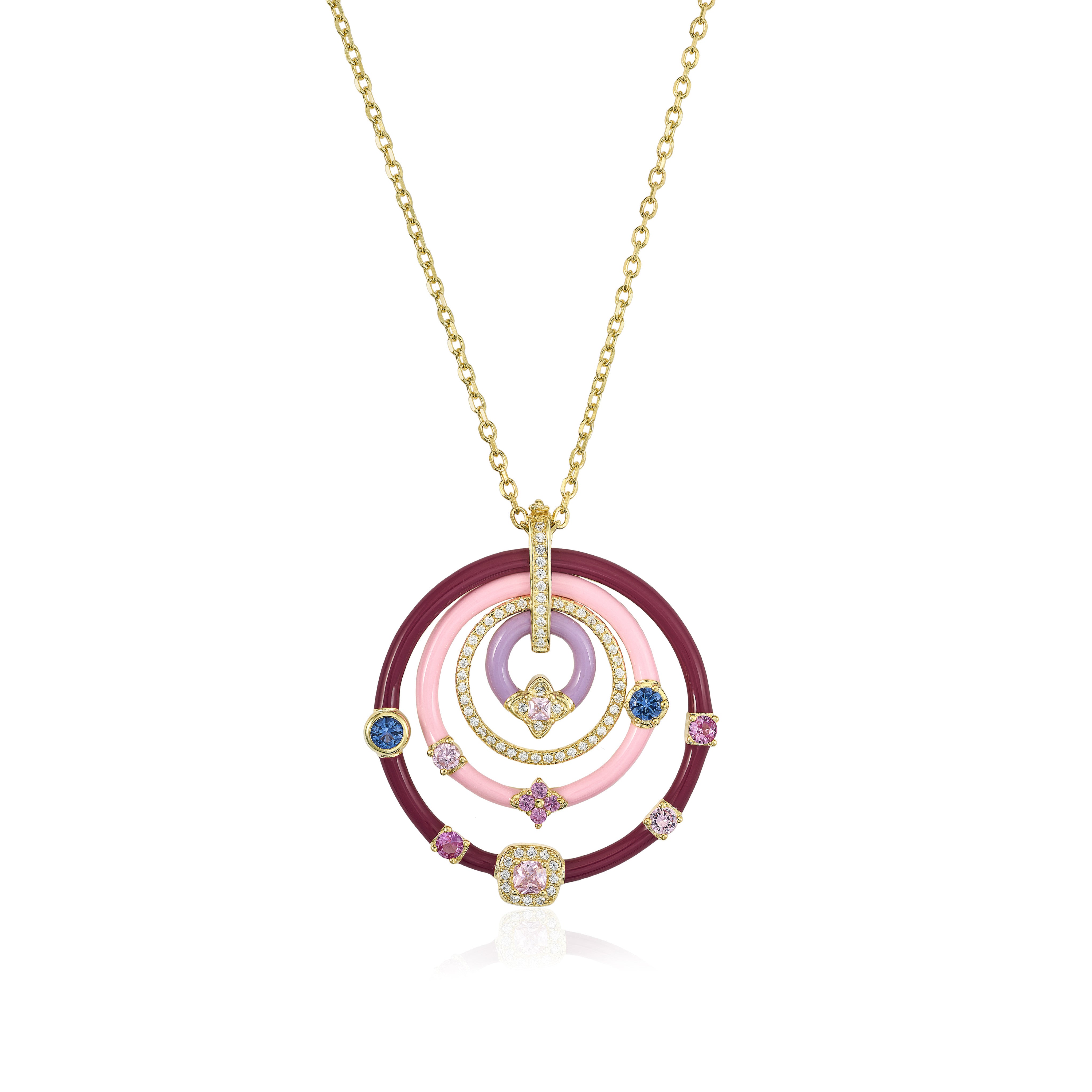 Collares con piedras formados por círculos de esmalte-LINEARGENT