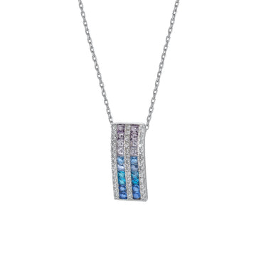 Collares con piedras tonos azules y circonitas