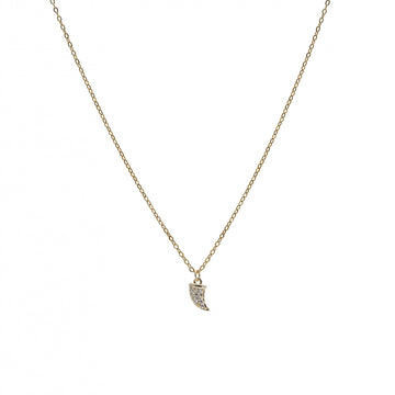 Collares cortos charm de cuerno con circonitas