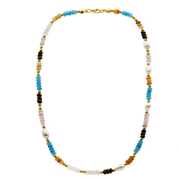 Collares cortos con piedras naturales diseño terracota