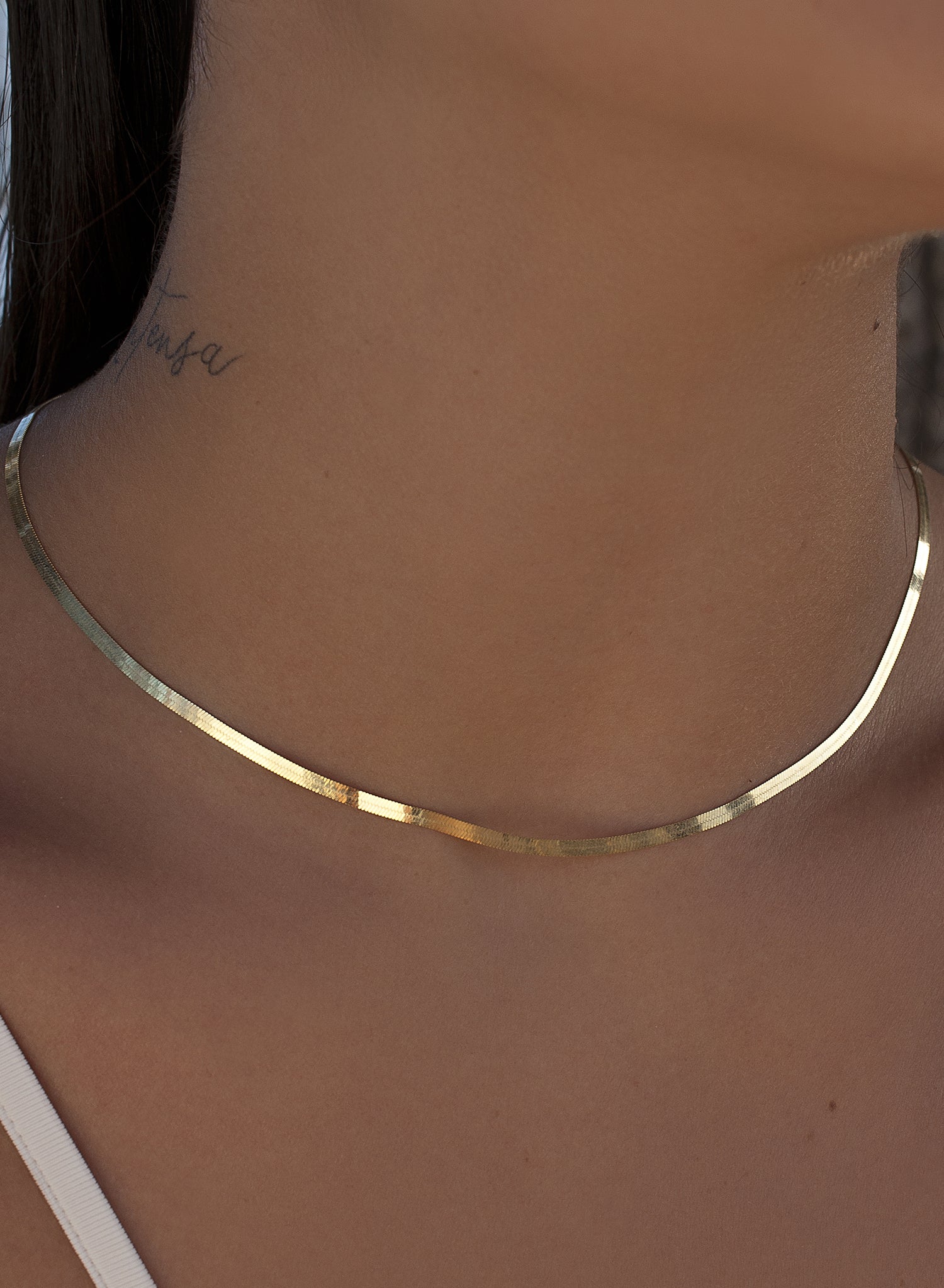 Collares cortos de plata bañada en oro diseño snake-LINEARGENT